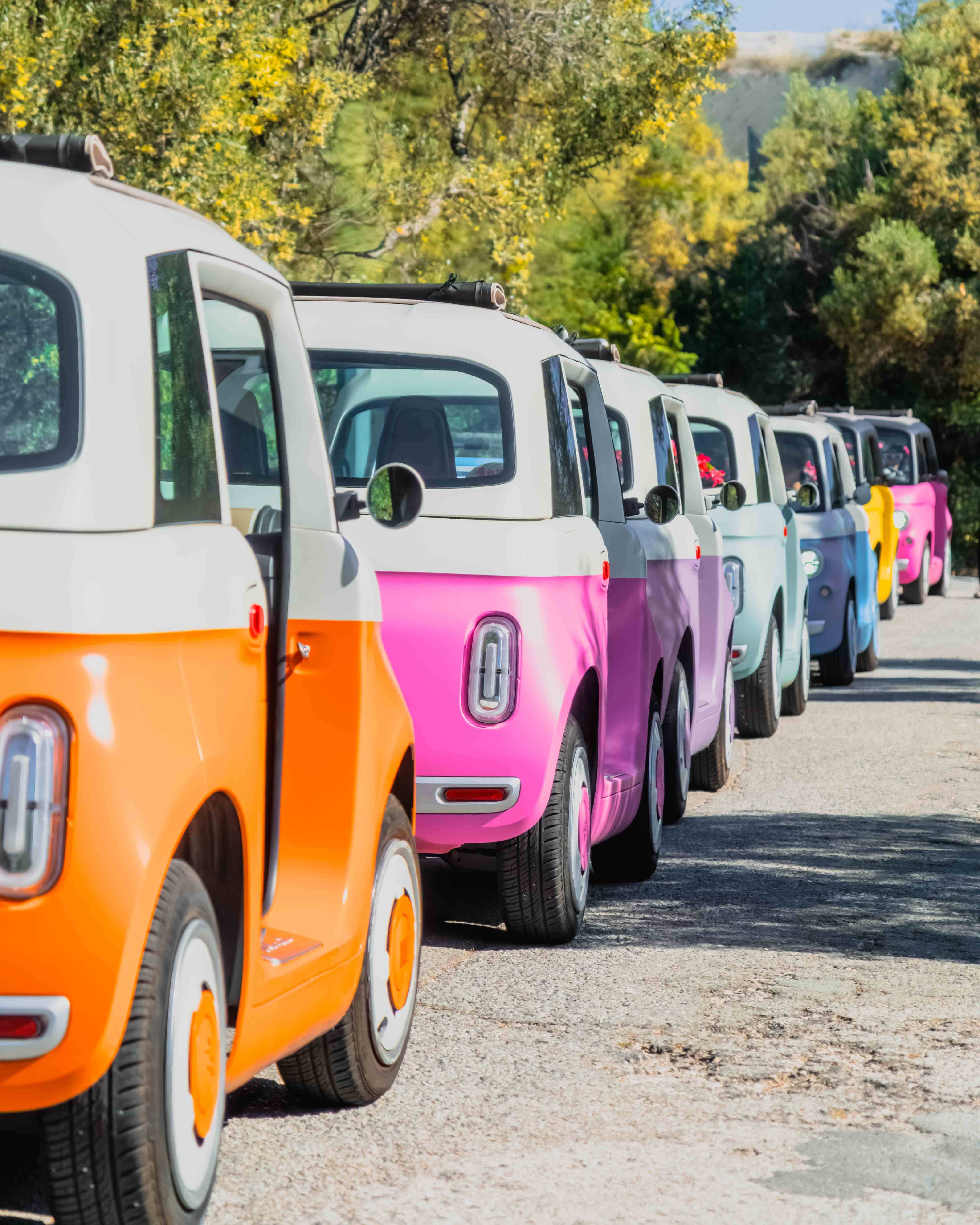 La flotte de Fiat Topolino colorées